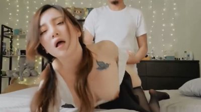 留学生李真与粉丝自拍补习老师被学生偷拍到不雅视频 胁迫做爱把精子射到性感的丝袜上